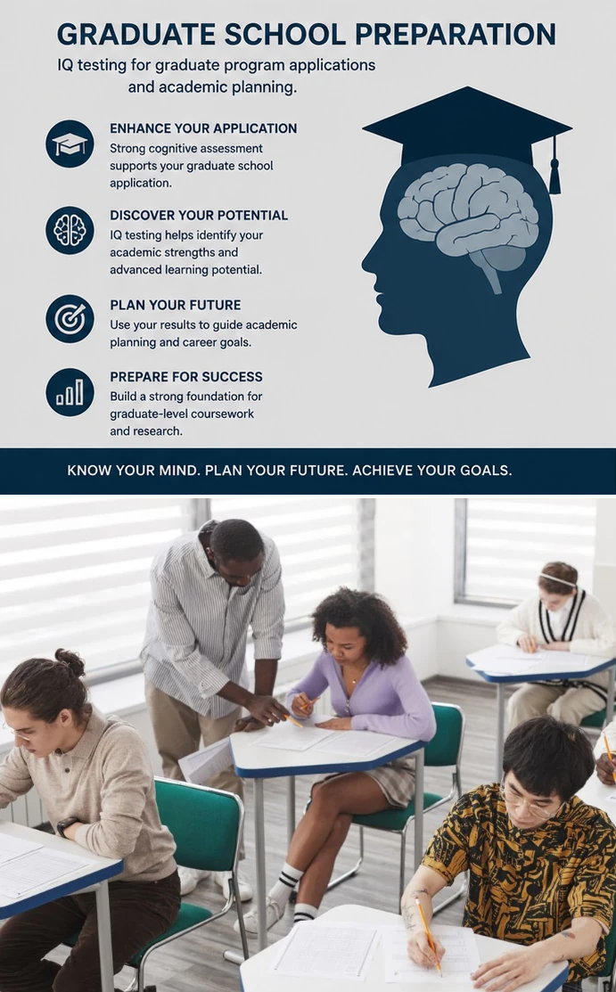 Licensed psychologists offering graduate school preparation IQ testing in Plano